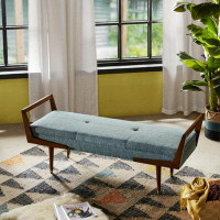 Corrigan Studio Solid Wood Frame, Backless Bench With Cushioned Seat, Shoe Bench For Living Room, Entryway