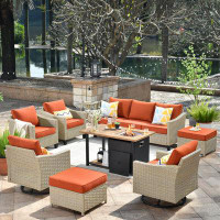 Red Barrel Studio 7 - Person Outdoor Seating Group With Fire Pit