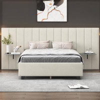 Latitude Run® Upholstered Platform Bed with Big Headboard