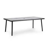 greemotion 76 Inch Long Ceramic Tile Top Outdoor Dining Table