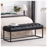 17 Stories Faux Leather Bench