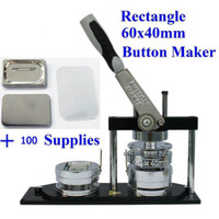 BEST QUALITY ALL METAL Button maker kit!! 60*40mm Badge Button Maker+ 100 Pin back Button 015370