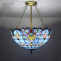 Bloomsbury Market Baroque Design Stained Glass Chandelier Inverted Pendant Light