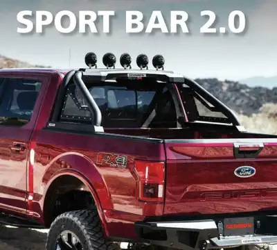 Go Rhino Textured Black Sport Bar 2.0 Bed Rack - RAM F150 Silverado Sierra Toyota Tacoma Tundra Colorado GMC Canyon