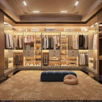 Rebrilliant 110'' Closet System with Wardrobe, Cloth Garment Organizer, Walk-in Closet