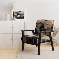 Design Art Gold And Black Mystic Múlange V - Upholstered Modern Arm Chair