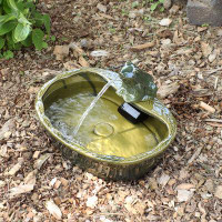 Red Barrel Studio Hyman Ceramic Solar Frog Outdoor Water Fountain