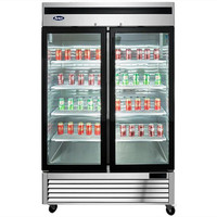 Atosa Double Door 54 Wide Stainless Steel Display Refrigerator