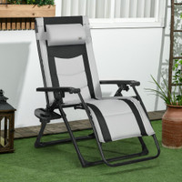 Outdoor Lounge Chair 29.1" x 37" x 44.5" Black