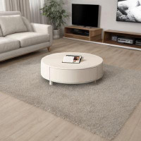 STAR BANNER White simple living room storage round coffee table