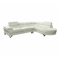 Orren Ellis Living Room Furniture Sectional Sofa 2Pc Set Flip-Up Headrest Sofa Chaise