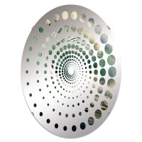 Design Art Coastal Majestic Waves I - Spiral Dot Decorative Mirror Oval