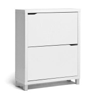 Latitude Run® White Modern Shoe Cabinet