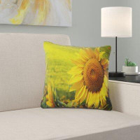 East Urban Home Floral Tuscany Sunflowers Pillow