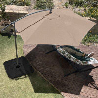Arlmont & Co. Gefferie 10' Cantilever Outdoor Umbrella with 220lb Fillable Base