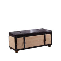 Alcott Hill Faux Leather Upholstered Flip Top Storage Bench