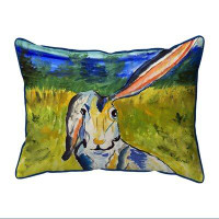 August Grove Rabbit Portrait Extra Large Zippered Pillows Indoor/Outdoor Pillow 20X24