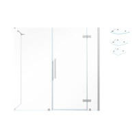 Ove Decors OVE Decors Endless TA1471301 Tampa, Corner Frameless Hinge Shower Door, 72 15/16 To 74 1/16 In. W X 72 In. H,