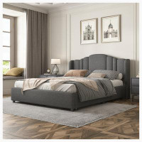 Latitude Run® Upholstered Platform Bed with Wingback Headboard and 4 Drawers