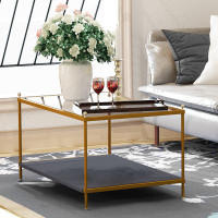 Everly Quinn Fontainebleau 4 Legs Coffee Table with Storage