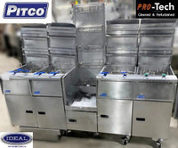 Pitco - 4 fryers with fryer basket rack and filtration system