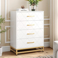 Mercer41 Dresser For Bedroom With 4 Drawers And Metal Handle