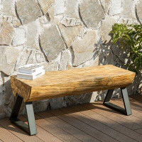 Earth D Outdoor Tree Trunk Style Patio Bench