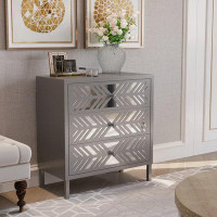 Mercer41 Aneley 3 - Drawer Mirrored Accent Chest