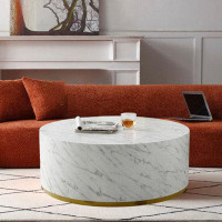 Everly Quinn Coffee Table With Gold Metal Base