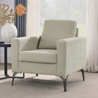 Wrought Studio Sofa Chair,with Square Arms and Tight Back ,Corduroy Beige