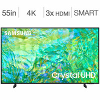 Télévision LED 55 POUCE UN55CU8000 4K ULTRA CRYSTAL UHD HDR Smart TV Wi-Fi Samsung - BESTCOST.CA