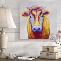 Gracie Oaks Colourful Country Cow printed on canvas. Fine art gallery wrapped canvas 36x36 inches with 1,5in thickness.