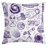 East Urban Home Outer Space Indoor / Outdoor 40" Throw Pillow Cover