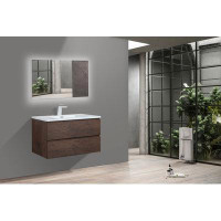 Latitude Run® Aumuller 7_Newport 36 In. Modern Design Oak Bathroom Furniture Set With Cabinet And Basin