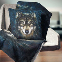 East Urban Home Smiling Wolf Pillow