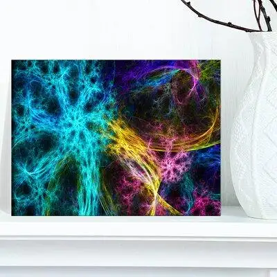 Made in Canada - Design Art 'Glowing Abstract Fireworks' Graphic Art on Wrapped Canvas