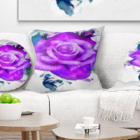 Made in Canada - East Urban Home Floral Handmade Rose Watercolor Pillow