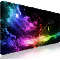 Ebern Designs Gaming Mouse Pad,  Extended Mouse Pad, Computer Keyboard Mouse Mat Desk Pad With Non-Slip Base And Stitche