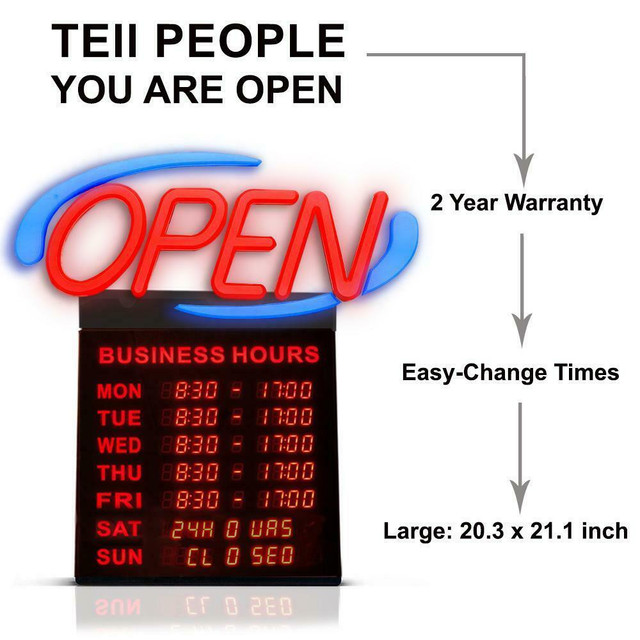 (Great deal )Premier Super Bright SMT LED Open Sign with hours--open box in General Electronics in Toronto (GTA) - Image 2