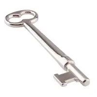 UNIQANTIQ HARDWARE SUPPLY Nickel Plated Solid Brass Skeleton Key W/ Double Notched Bit - For House Doors With Mortise Lo