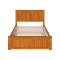 AFI Furnishings Nantucket Full Solid Wood Platform Bed with Matching Footboard & Full Trundle in Light Toffee