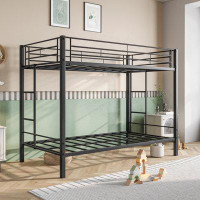 Isabelle & Max™ Metal Bunk Bed Twin Over Twin, Heavy Duty Twin Bunk Beds with shelf