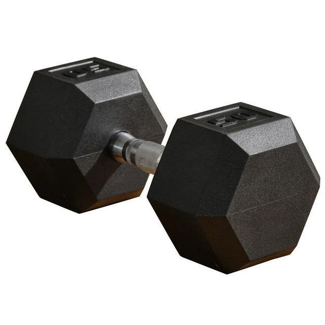 50LBS RUBBER DUMBBELLS WEIGHT DUMBBELL HAND WEIGHT BARBELL FOR BODY FITNESS TRAINING FOR HOME OFFICE GYM, BLACK in Exercise Equipment