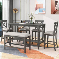 August Grove 6 Piece Dining Table Set With 4 Chairs And Bench