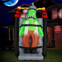 The Holiday Aisle® Halloween Inflatables Large 7 Ft Shaking Frankenstein - Inflatable Outdoor Halloween Decorations Blow