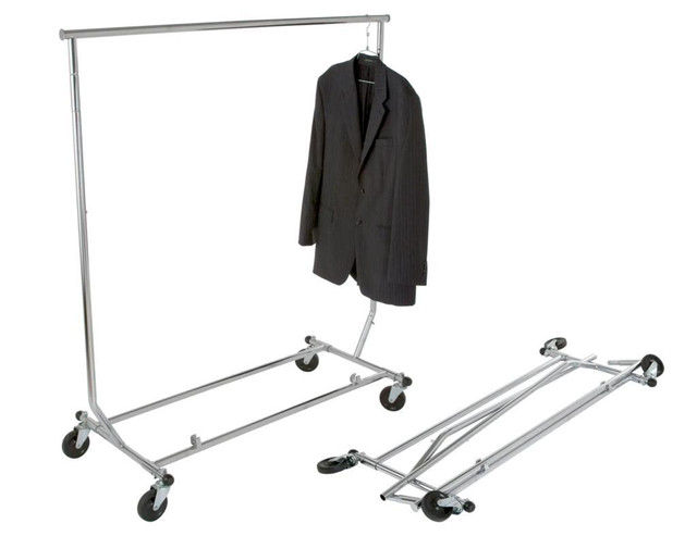 HEAVY DUTY SALESMANS RACK - COLLAPSIBLE GARMENT RACK /CLOTHING RACK - ROUND TUBING REG $180 / SALE $130 in Other in Prince Edward Island