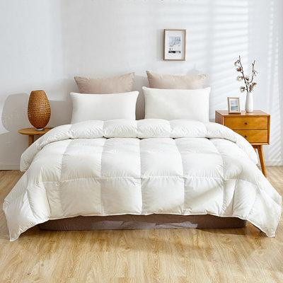 Made in Canada - Highland Feather Budapest 750 Fill Power All Season Hungarian White Goose Down 500TC Comforter in Bedding