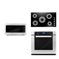 Cosmo 3 Piece Kitchen Package With 36" Electric Cooktop 24.4" Built-In Microwave 30" Single Electric Wall Oven