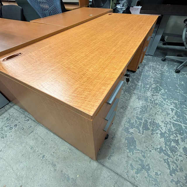 Global Straight Desk with Pedestal-Excellent Condition-Call us now! in Desks in Toronto (GTA) - Image 2