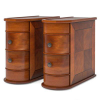 Wildon Home® Belanna Solid Wood Enclosed 2 - Drawer End Table Set